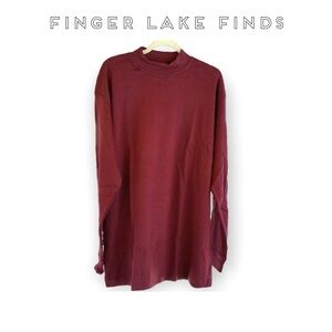 NWT Cotton Traders Men’s Maroon Mock Turtleneck, Lg